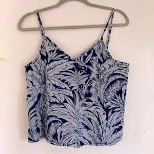 Tropical print sleeveless top